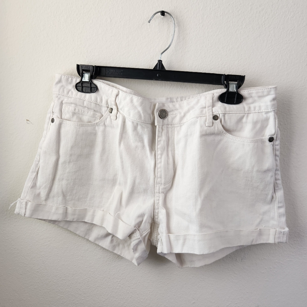 PAIGE Women's Jimmy Jimmy Shorts 3" Denim Cuffed White Size 30